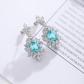 Boucle d'oreille en argent sterling 925 Paraiba créée par Etoilelier Lab, goutte soleil en aluminium Yttrium bleu
